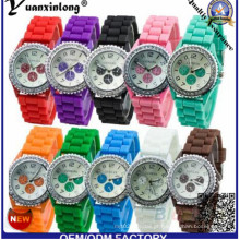 Yxl-318 Crazy Vendedor Atacado mais barato Genebra Marca Jelly Watch Candy Colors Senhoras Quatch Genebra Moda Silicone Watch Factory